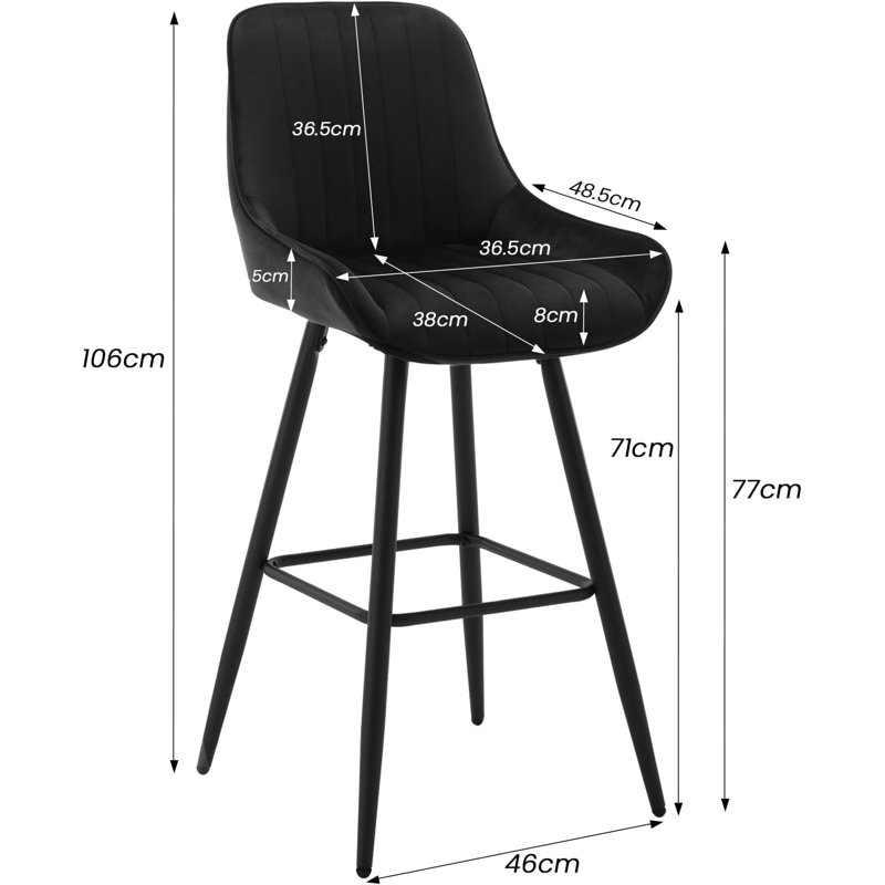 Gaelan Upholstered Counter Stool, Black