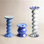 Iris Blue Ruffle 6-Piece Candlestick Set