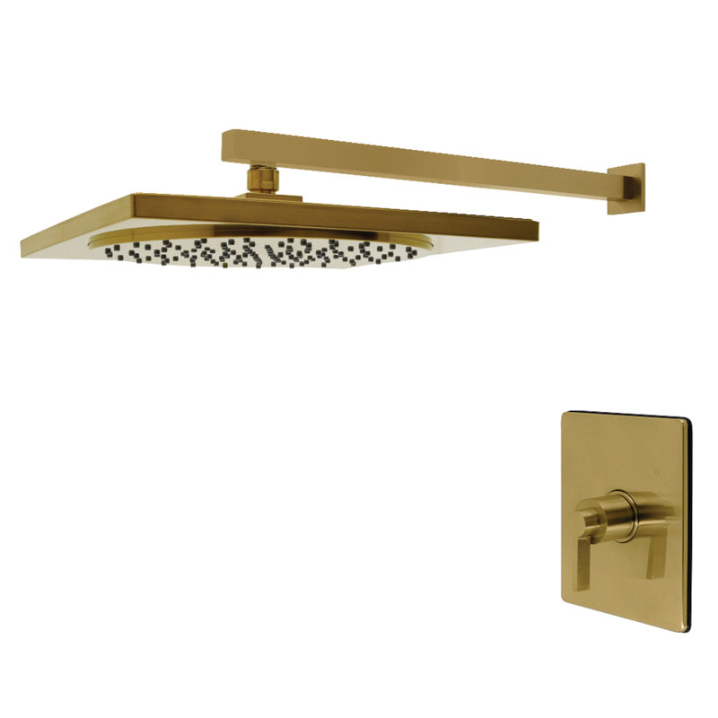 Robinet de douche à pression équilibrée à poignée simple Kingston Brass Nuvofusion, Laiton brossé