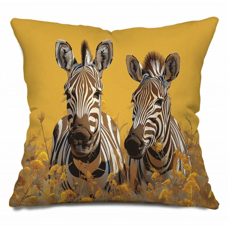 Coussin décoratif pour salle de bain Zebras, H 18 po x l 18 po