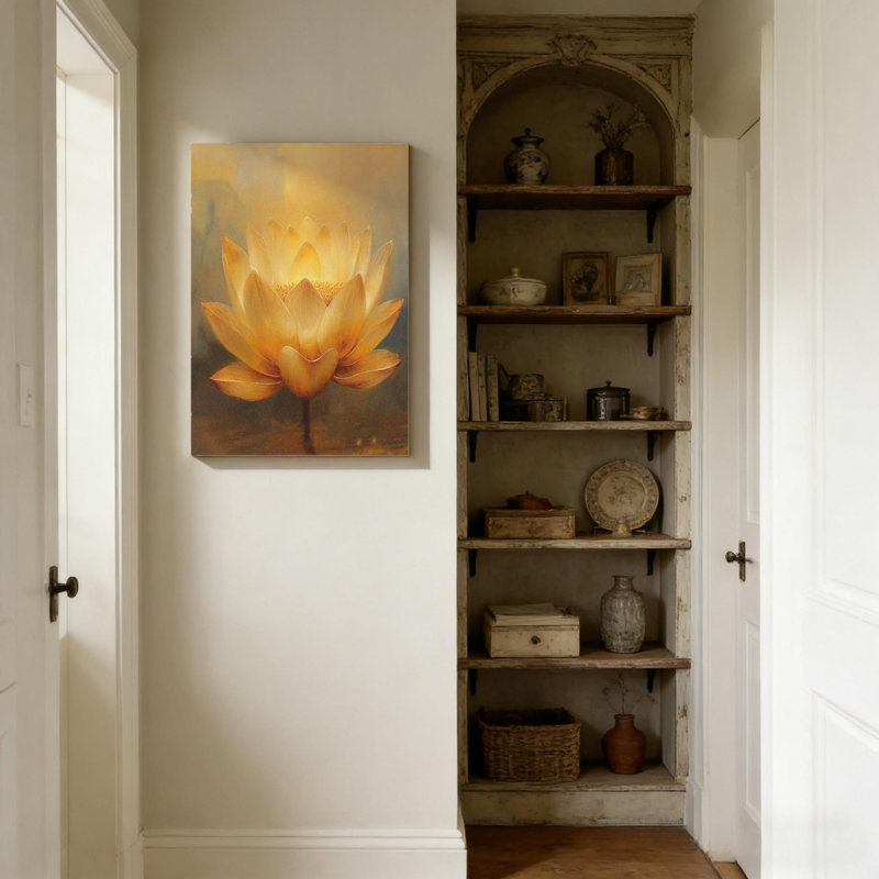 Impression sur toile Golden Lotus