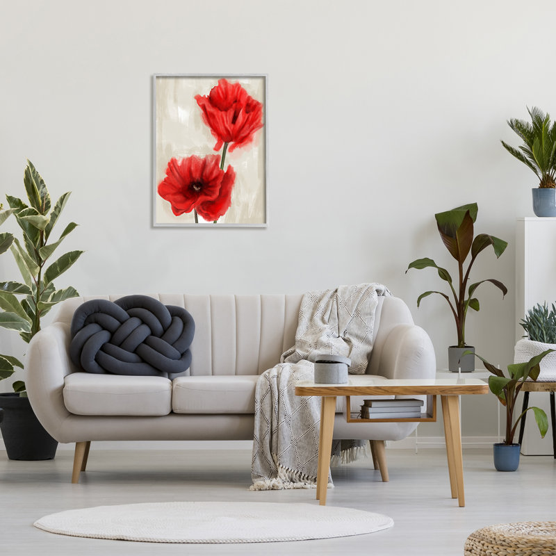 «Soft Petal Poppies Floral» par Daphne Polselli - reproduction d'art, H 30 po x l 24 po x 1,5 po, Estampe numérique Farmhouse
