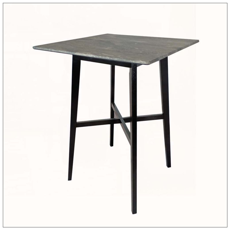 Table de salle à manger à hauteur de bar moderne 42 po - Stratifié haute pression avec pieds en bois d'hévéa