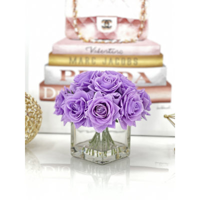 Centre de table artificiel Real Touch Rose
