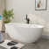 65" x 30" Freestanding Solid Surface Soaking Bathtub with Pop-Up Drain & Overflow, CUPC Certified, Elegant Design for Modern Bathrooms