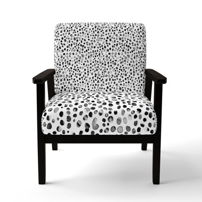 Abstract Accent Chair - black and white bubble Black Arm Chair