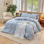 Ensemble de housse de couette rayé 100% coton délavé 3 pièces DONEUS-121887699-121887700