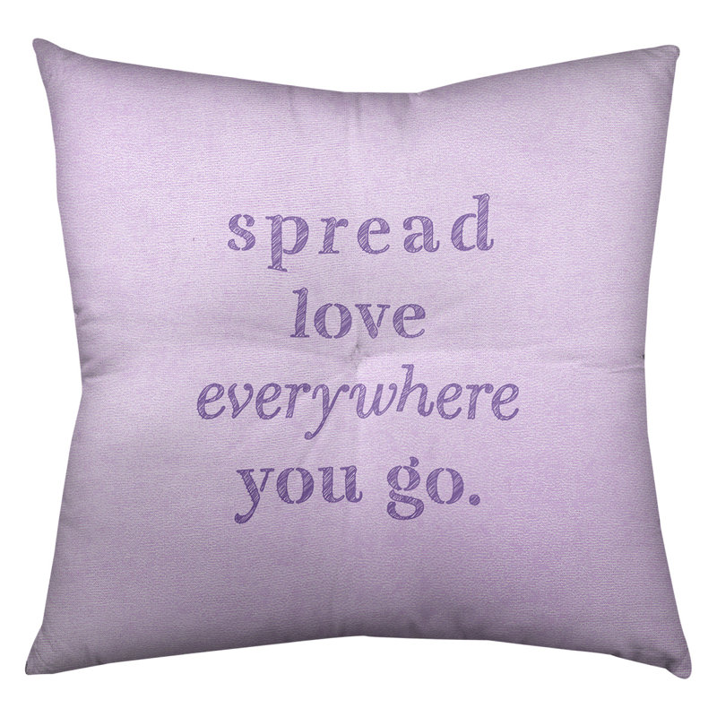 Coussin intérieur / extérieur Spread Love, Mauve, 30 po x 30 po