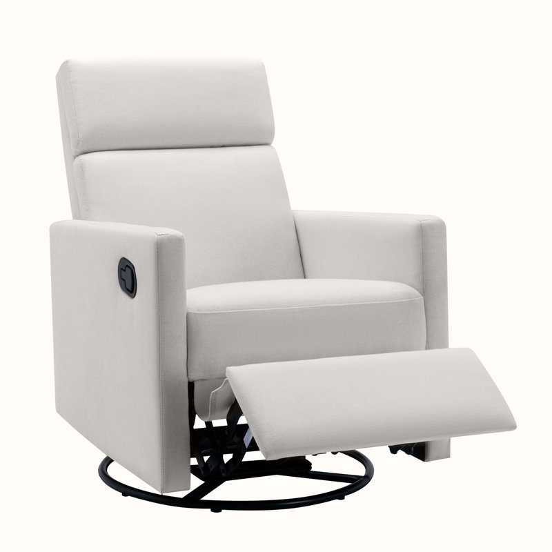 Glider Swivel Recliner Chair, Beige Linen