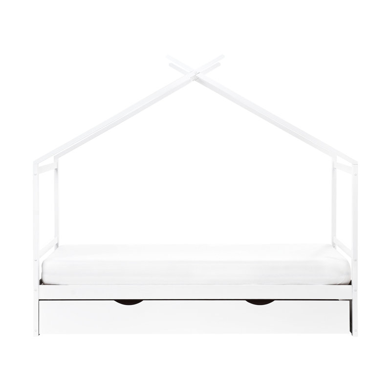 ORGEVAL Solid Wood Storage Bed, White