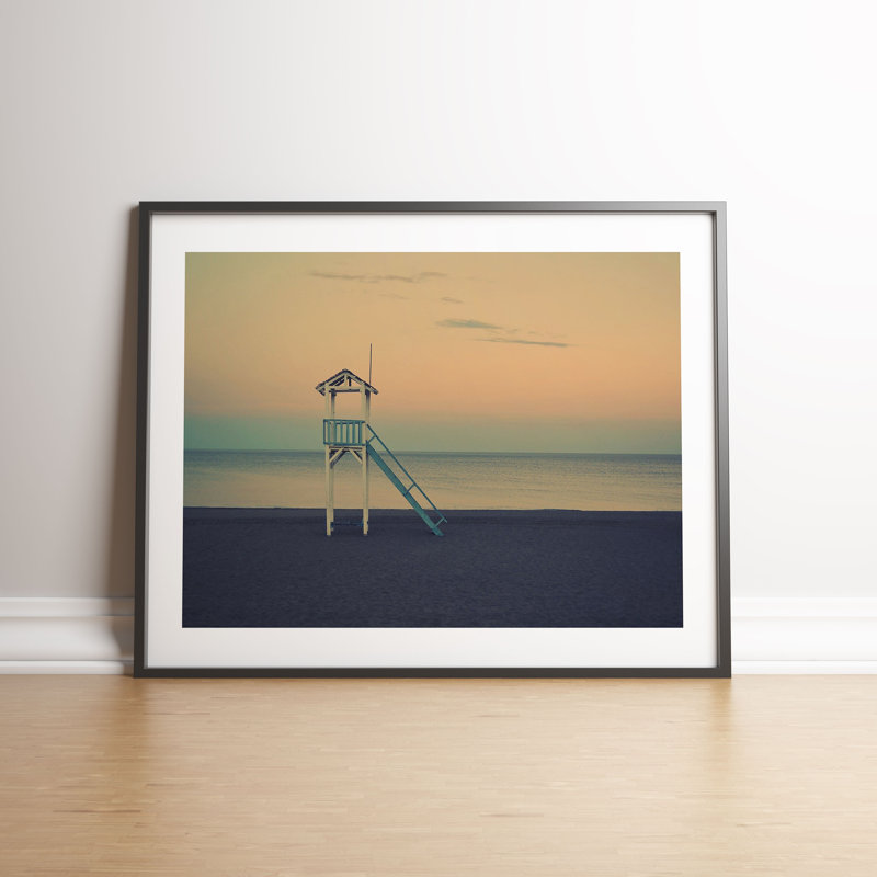 Beach Lifeguard Hut by Vouvart - Single Picture Frame Print