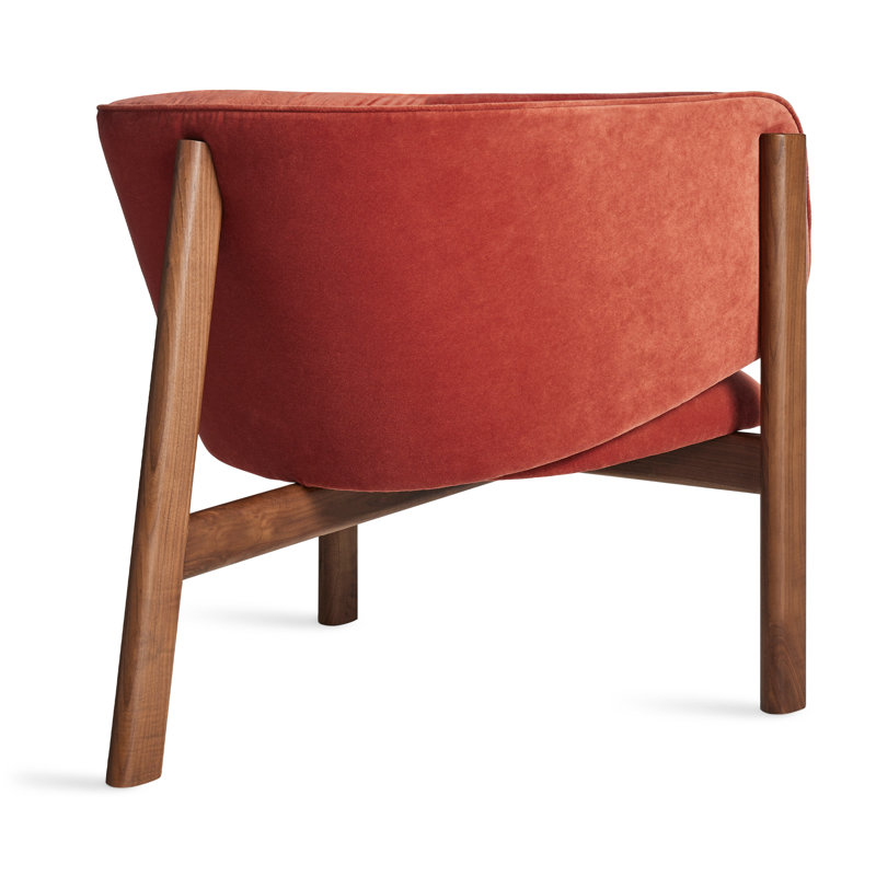 All In Lounge Chair, Tomato Velvet, Brown