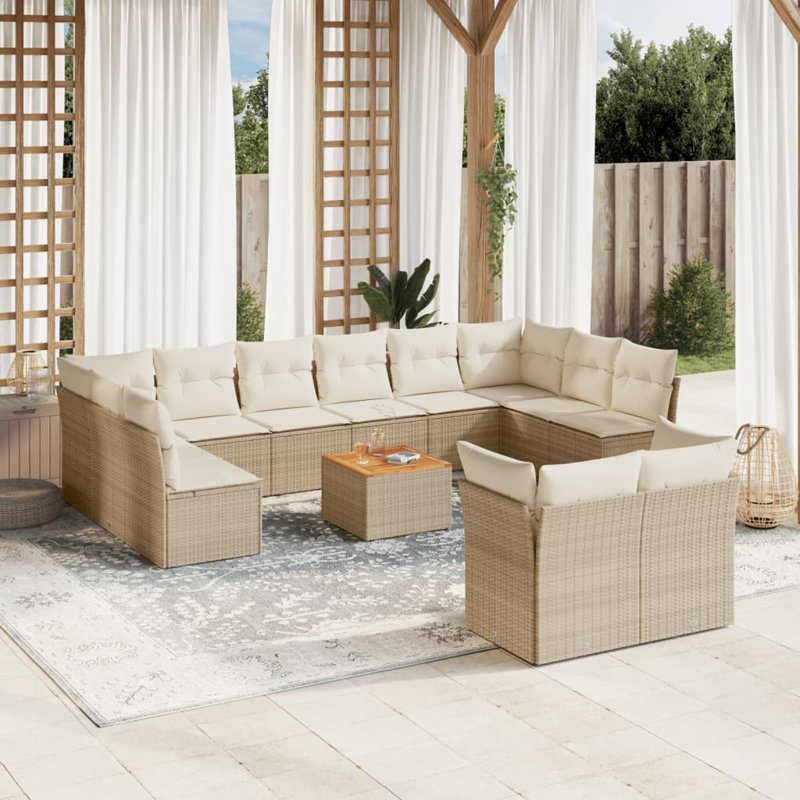 Grand canapé modulaire en rotin PE Vidaxl