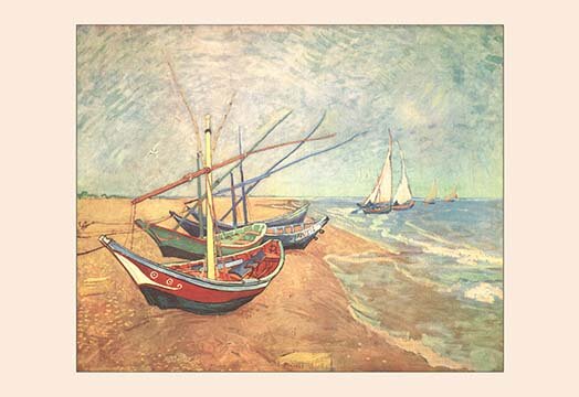 Vault W Artwork 'Boats at Saintes-Maries' by Vincent van Gogh Painting ...