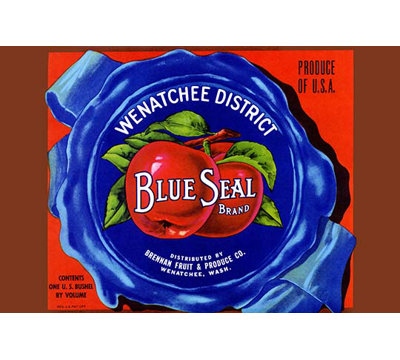 Wenatchee District Blue Seal Brand Apples Vintage Advertisement