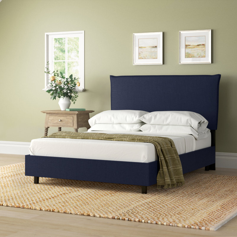 Bessinger Upholstered Standard Bed, California King, Classic Xavier Navy Linen