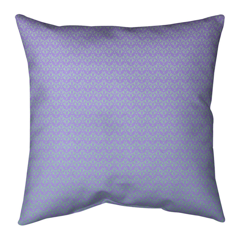 Coussin décoratif intérieur / extérieur Katelyn Elizabeth Ombre Art Deco, 20 po x 20 po, Mauve / Vert