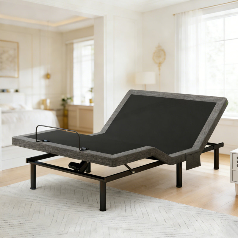 Tabouret de comptoir rembourré Malakeh, Queen, Gris anthracite