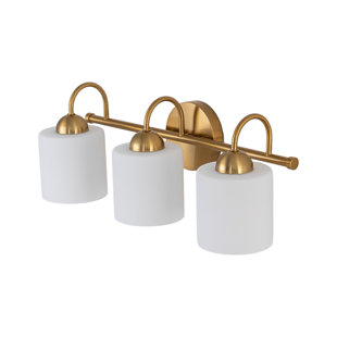 Bathroom Vanity Light With Frosted Milk Glass Shades