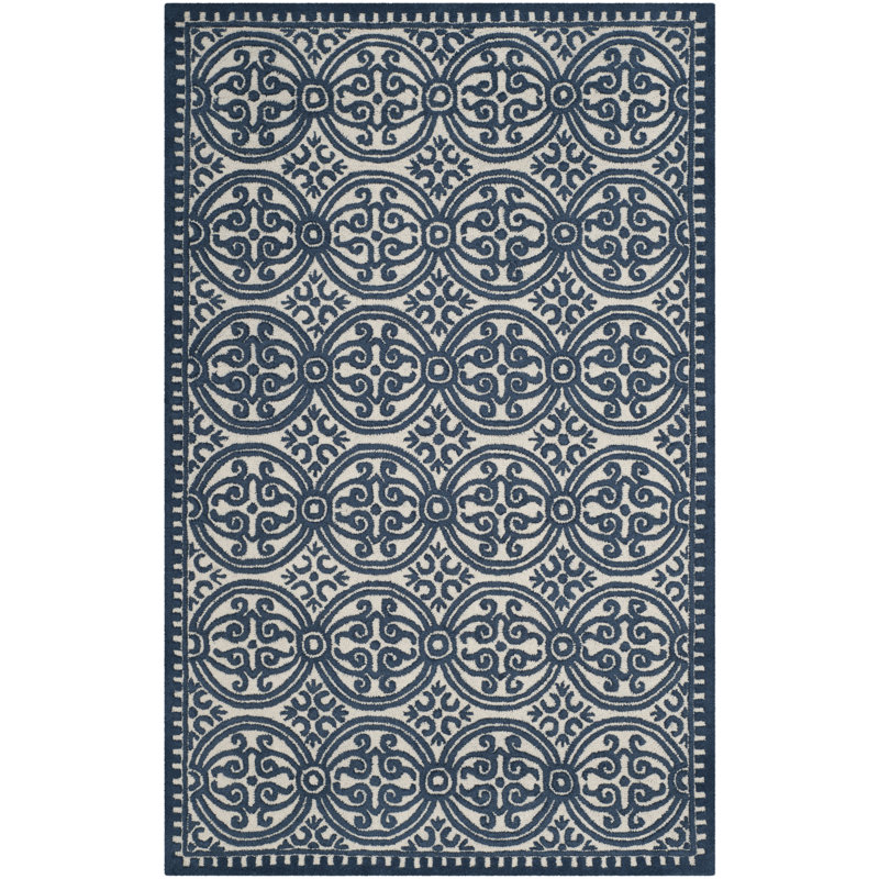 Sadik Hand Tufted Wool Geometric Rug, Rectangle 6' x 9'