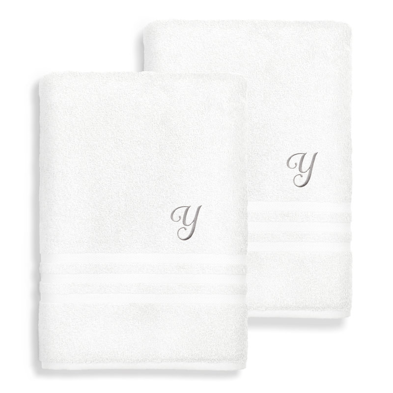 Ensemble de serviettes de bain 1 pièce en coton turc Denzi, Y, Blanc