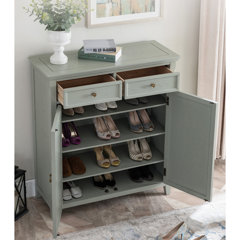 Armoire à chaussures minimaliste en bois massif de grande capacité