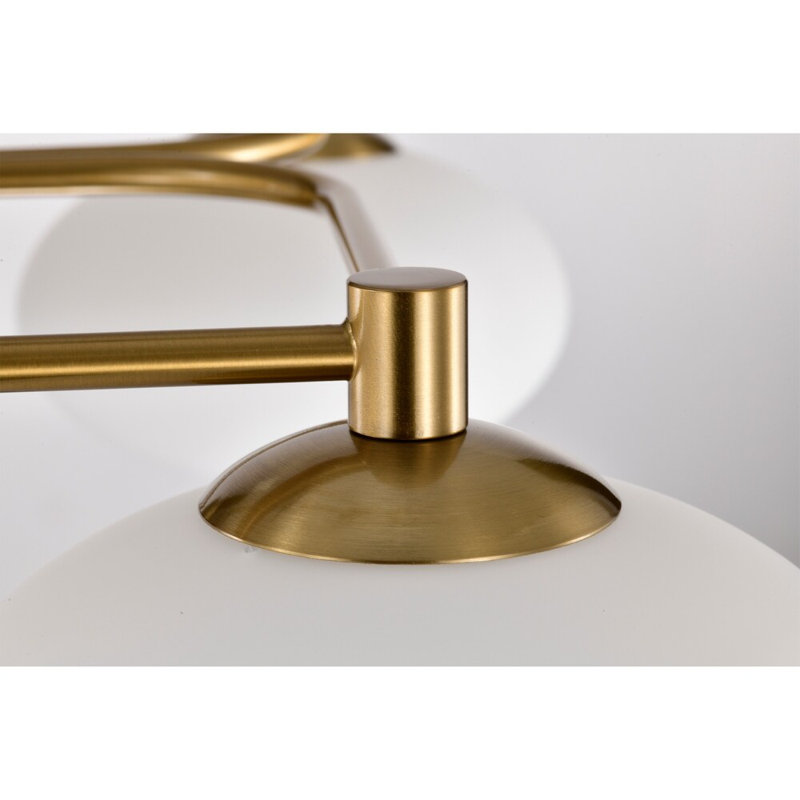 Camris 5-Light Brass Chandelier Frosted Glass Shades
