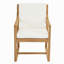 Chaises d'extérieur pour le patio, la cour, le jardin, le bois de teck clair et le coussin beige