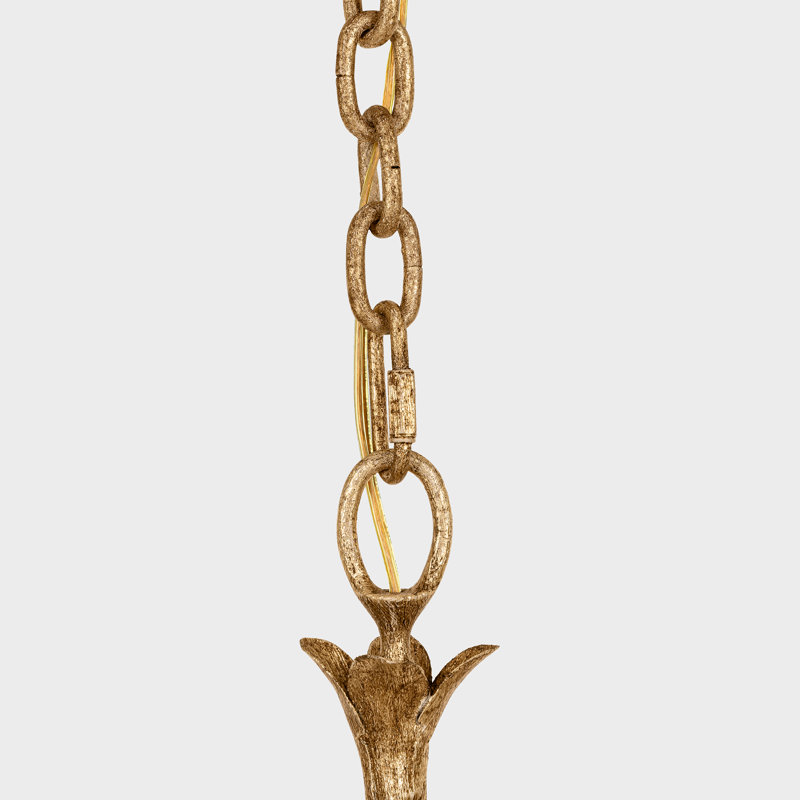 Amalfi 50" Three-Tiered Chandelier in Milano Gold with Linen Shades