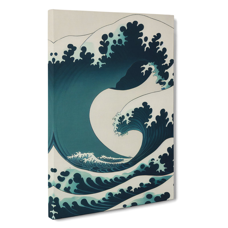 XC1022-4724X Traditional Japanese Wave No.3 - Wrapped Canvas Painting, 50cm H x 35cm W x 3cm D