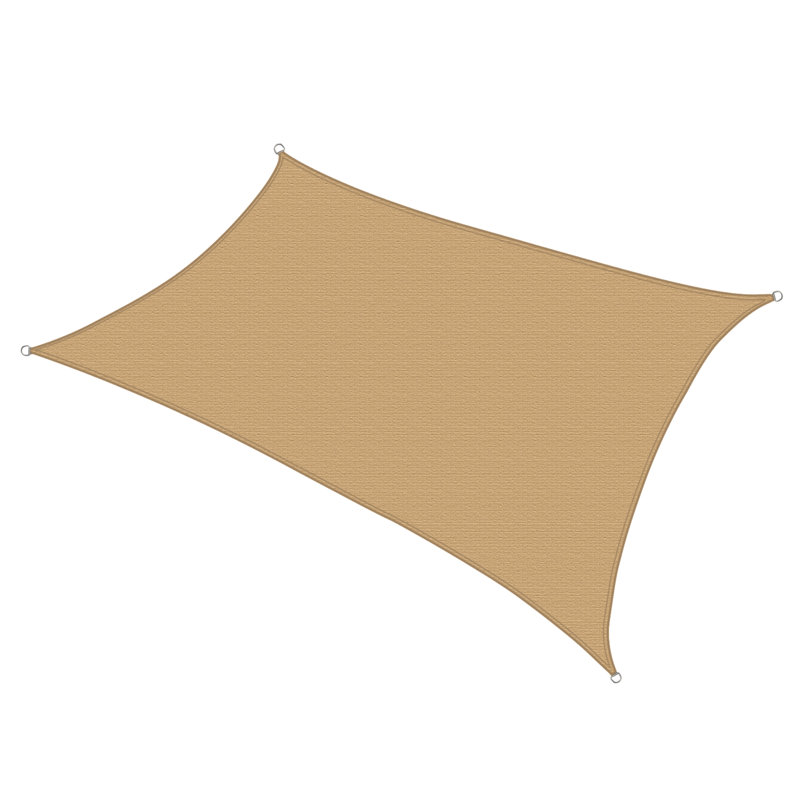 Toile d'ombrage d'extérieur rectangulaire de 8 pi x 12 pi résistante aux UV pour le patio et le jardin, Beige, 12 pi x 8 pi