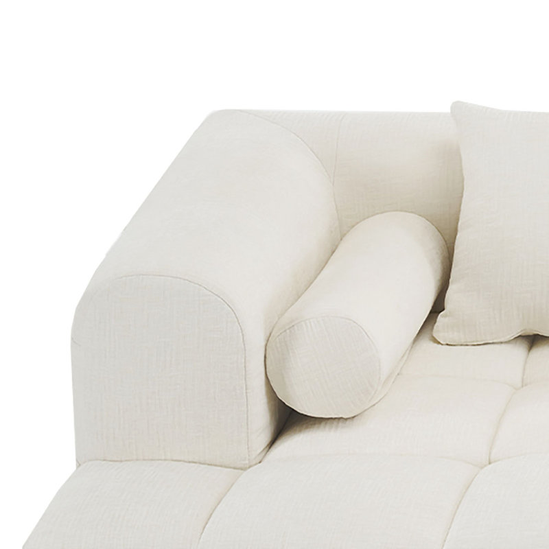 Canapé modulaire rembourré en tissu de chenille moderne et minimaliste, Chenille beige