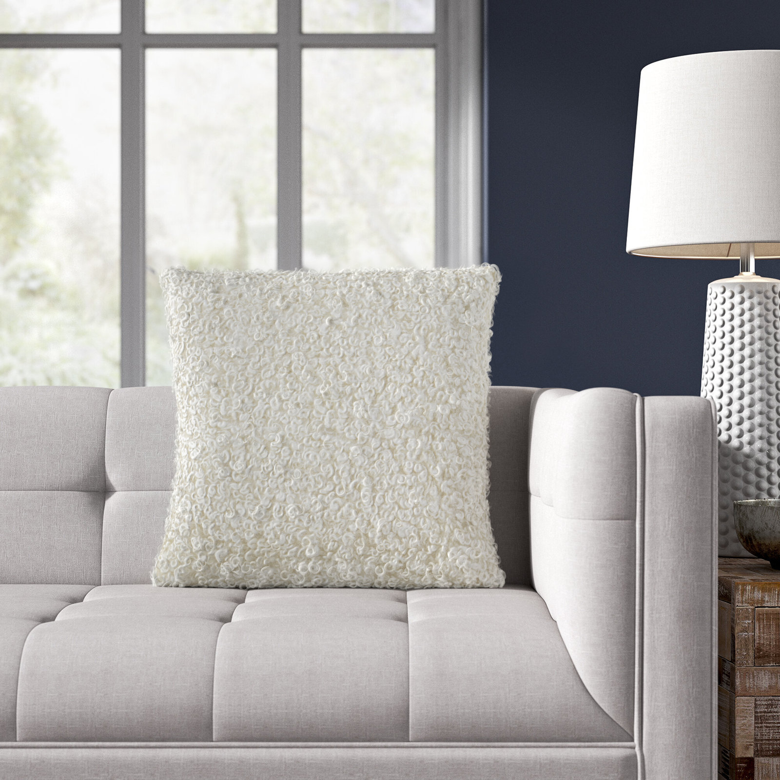 Heijo Pillow Cover, Ivory