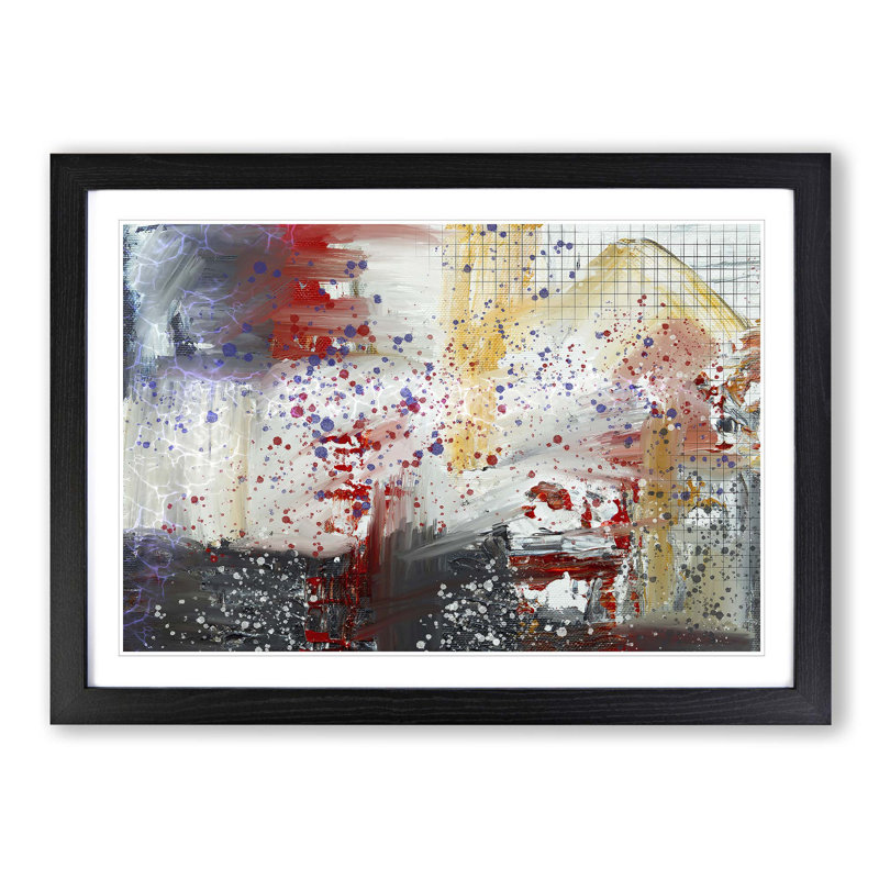 Abstract Art Painting Vol.91 by S.Johnson - Picture Frame Painting Print, Black Framed, 36cm H x 48cm W x 2cm D