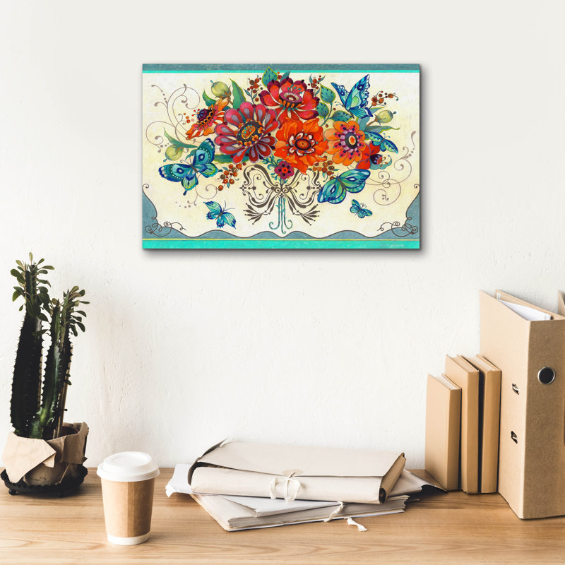 «Frilly Floral» par David Galchutt, art mural sur toile, H 12 po x l 18 po x P 0,75 po