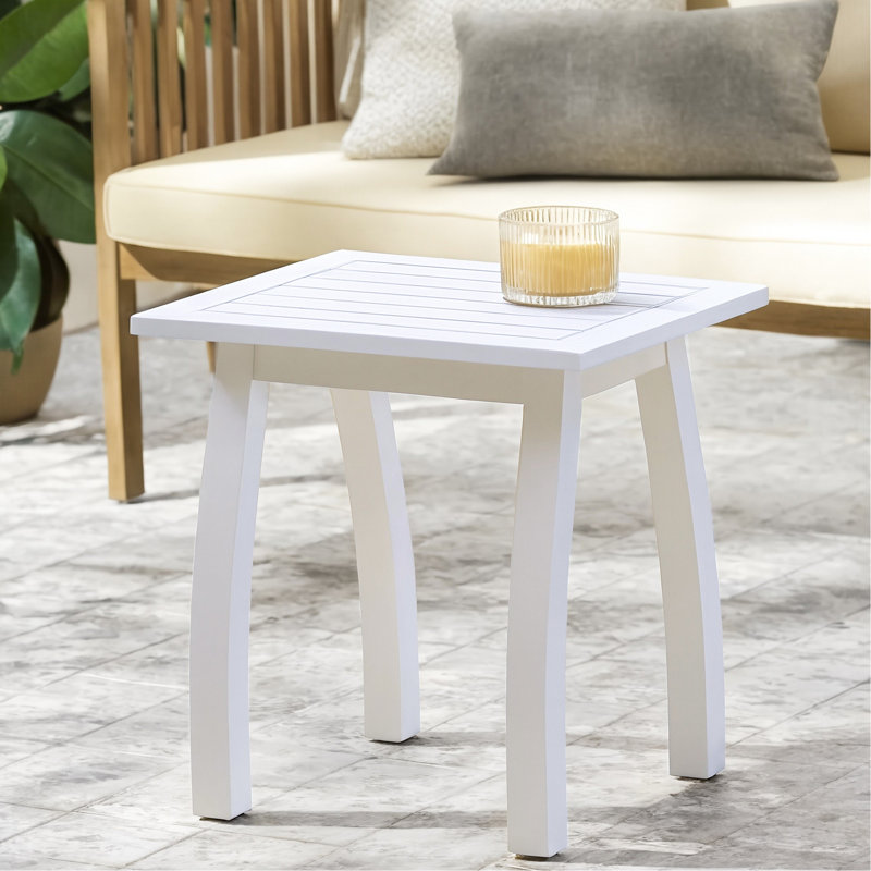 Table d'appoint rectangulaire en bois d'unité centrale blanche, support de 200 lb, convient à une capacité de poids minimaliste, convient