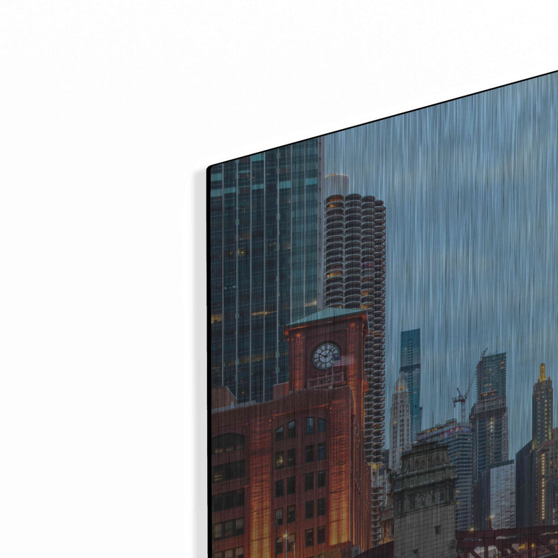 «Chicago River» par AKG, H 24 po x l 36 po