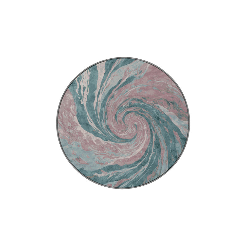 Machine Washable Pink Area Rug, Round 3'