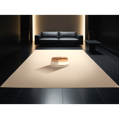 Tapis beige doux et moelleux en verre glacé Leonia