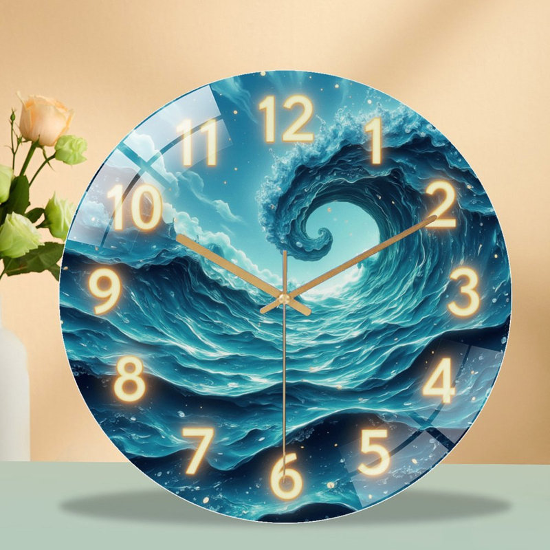 Horloge murale en verre 12 po