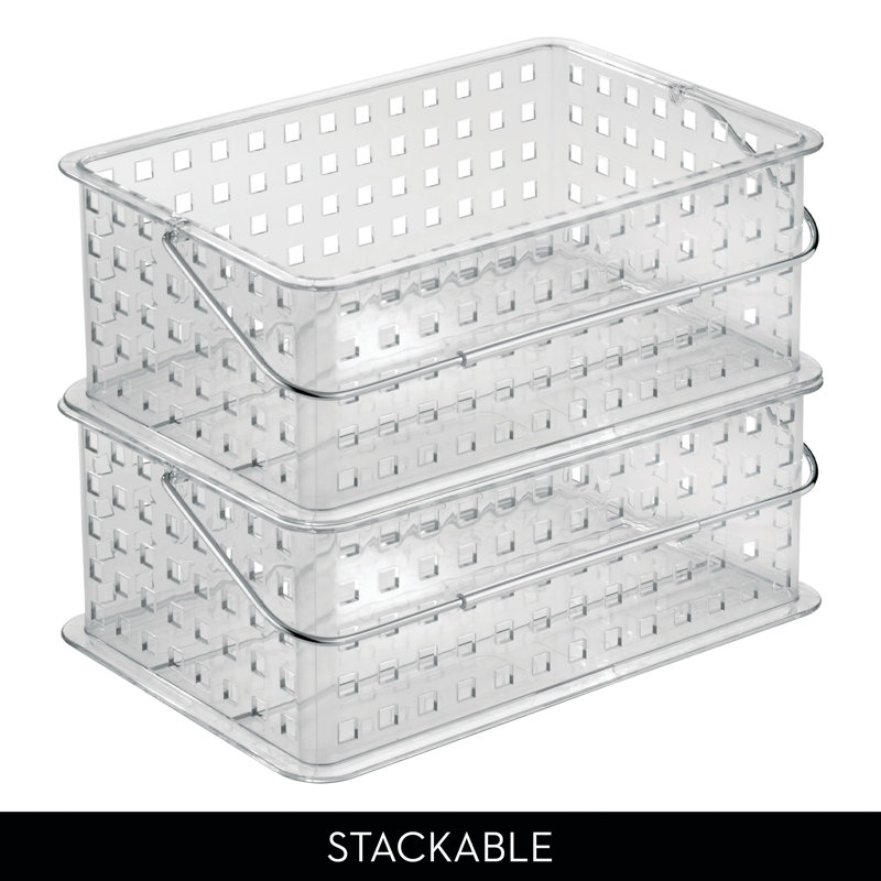 Large Stackable Shower Caddy Basket with Handle for Bathroom or Dorm - Shower Organizer for Body Wash and Shampoo
