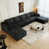 Black Plush Corduroy Fabric