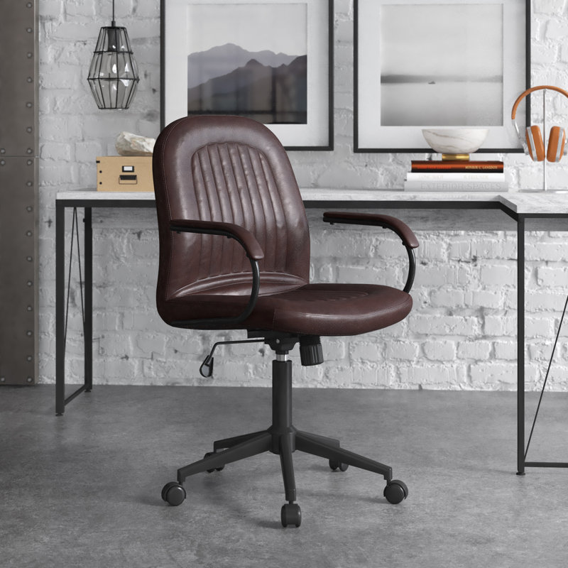 Chaise de travail Arzola, Marron foncé