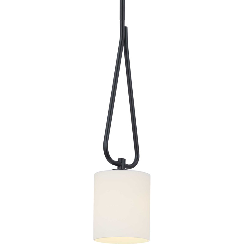 Luminaire suspendu cylindrique simple à 1 lumière Aiana, Noir