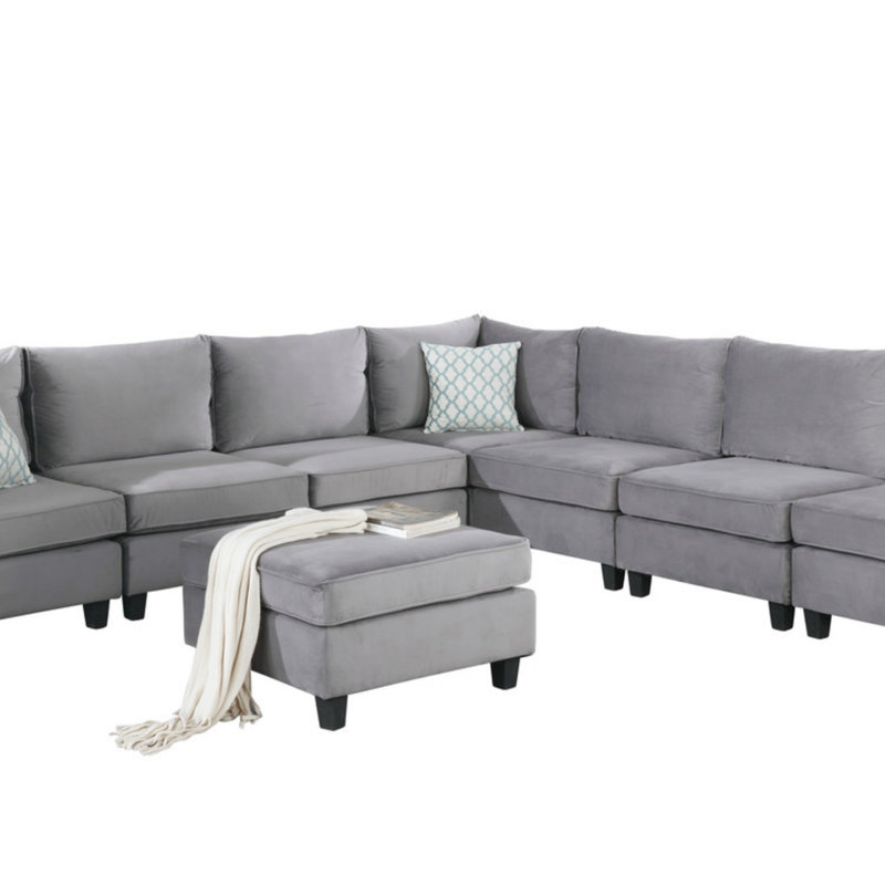 Canapé modulaire 120 po en velours 120 pièces (modulaire) 120 po