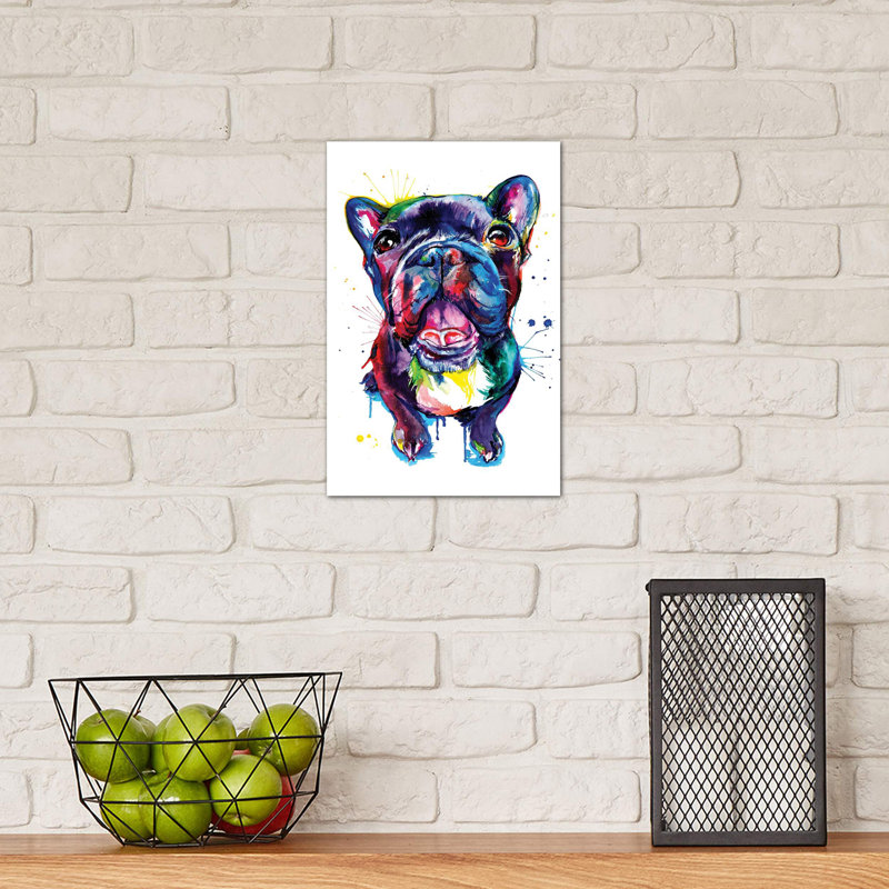 Black Frenchie by Weekday Best - Painting on Canvas, 66.04 cm H x 45.72 cm W x 3.175 cm D