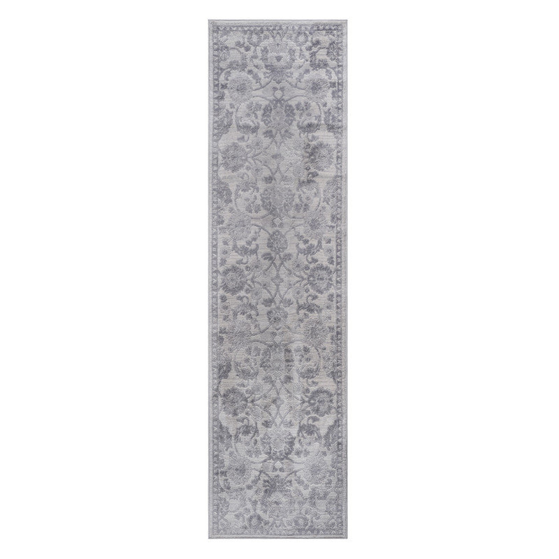 Naar Marfi Area Rugs, Grey/Silver/Oriental Accent Power Loom Machine -Crafted, Runner 2'2" x 8'