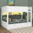 Full XL Over Full XL Bunk Bed With 2 Drawers, Wood Bunk Bed With Storage Cabinets And LED Lights, No Box Spring Needed-216553986