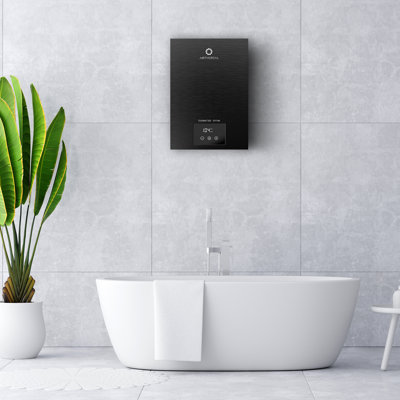 Chauffe-eau électrique sans réservoir Airthereal 14kW, 240Volts, eau chaude à la demande sans fin, auto-module