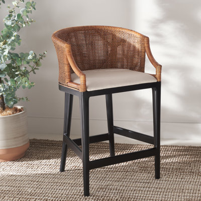 Carneshia Upholstered Solid Wood Counter Stool